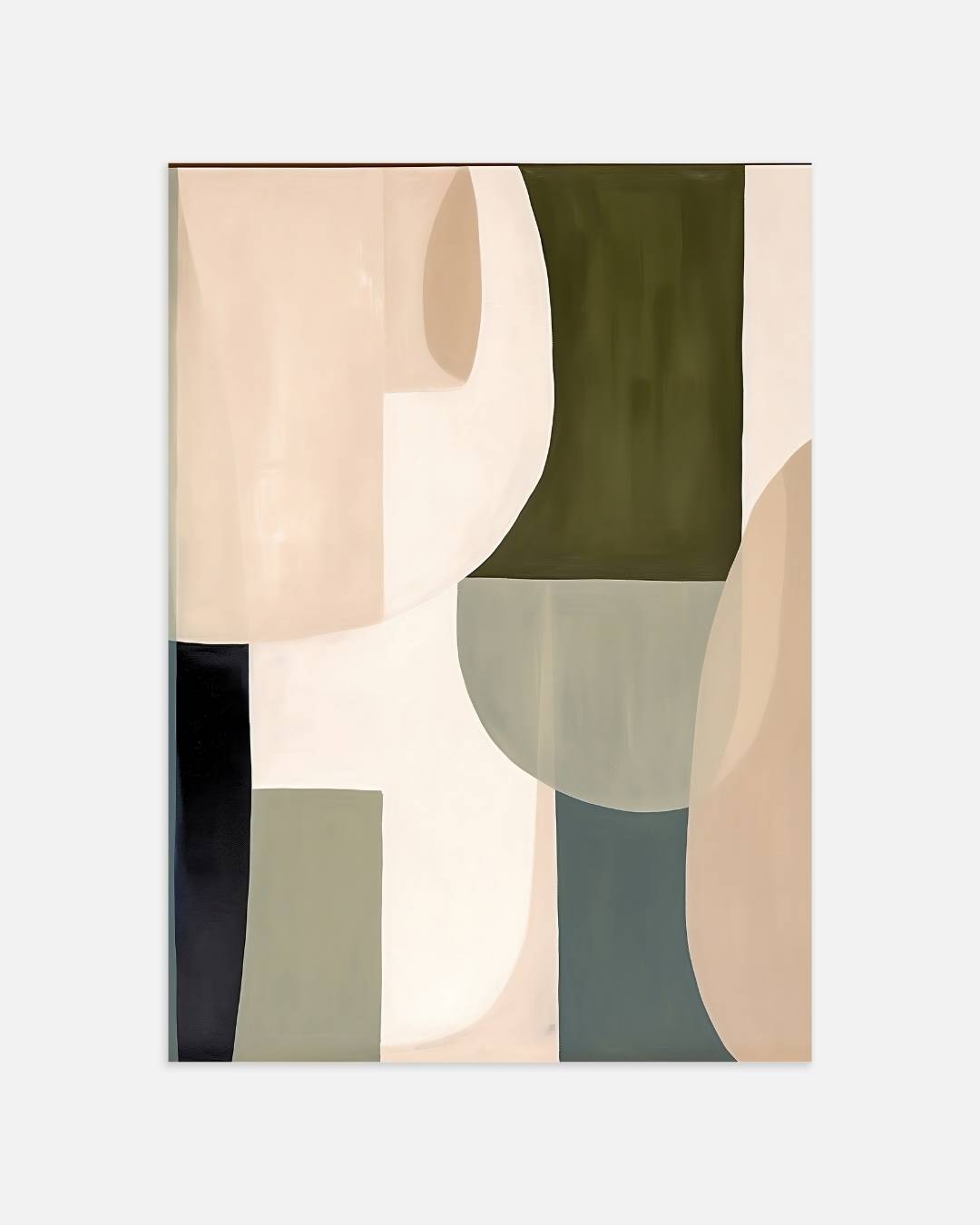 Abstracte poster met organische vormen in neutrale tinten