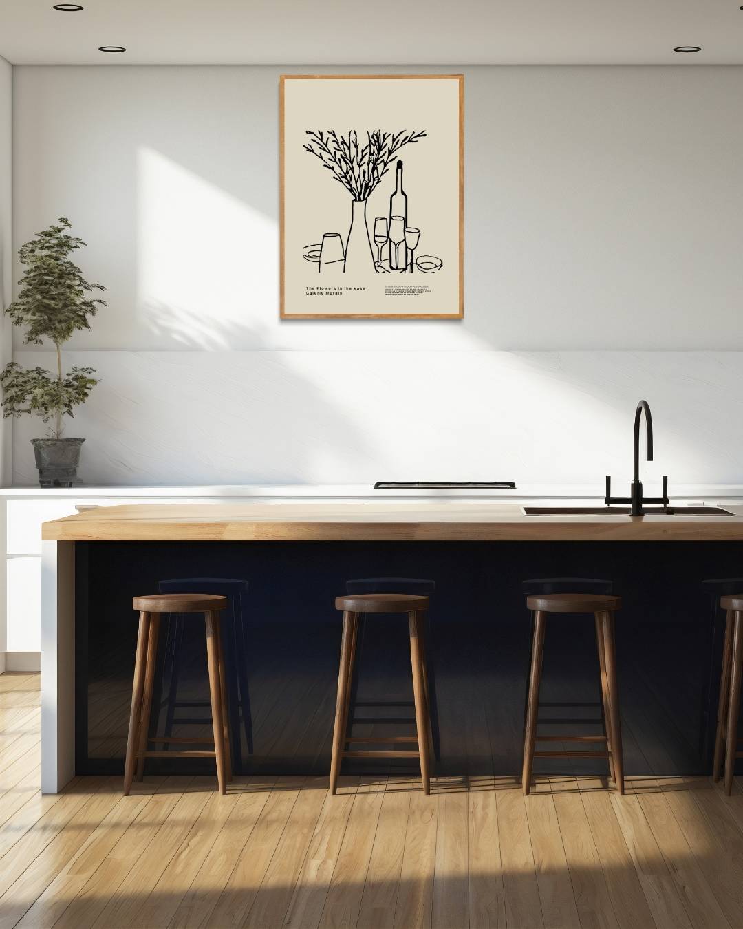 Zwarte planten schets Poster (kopie)