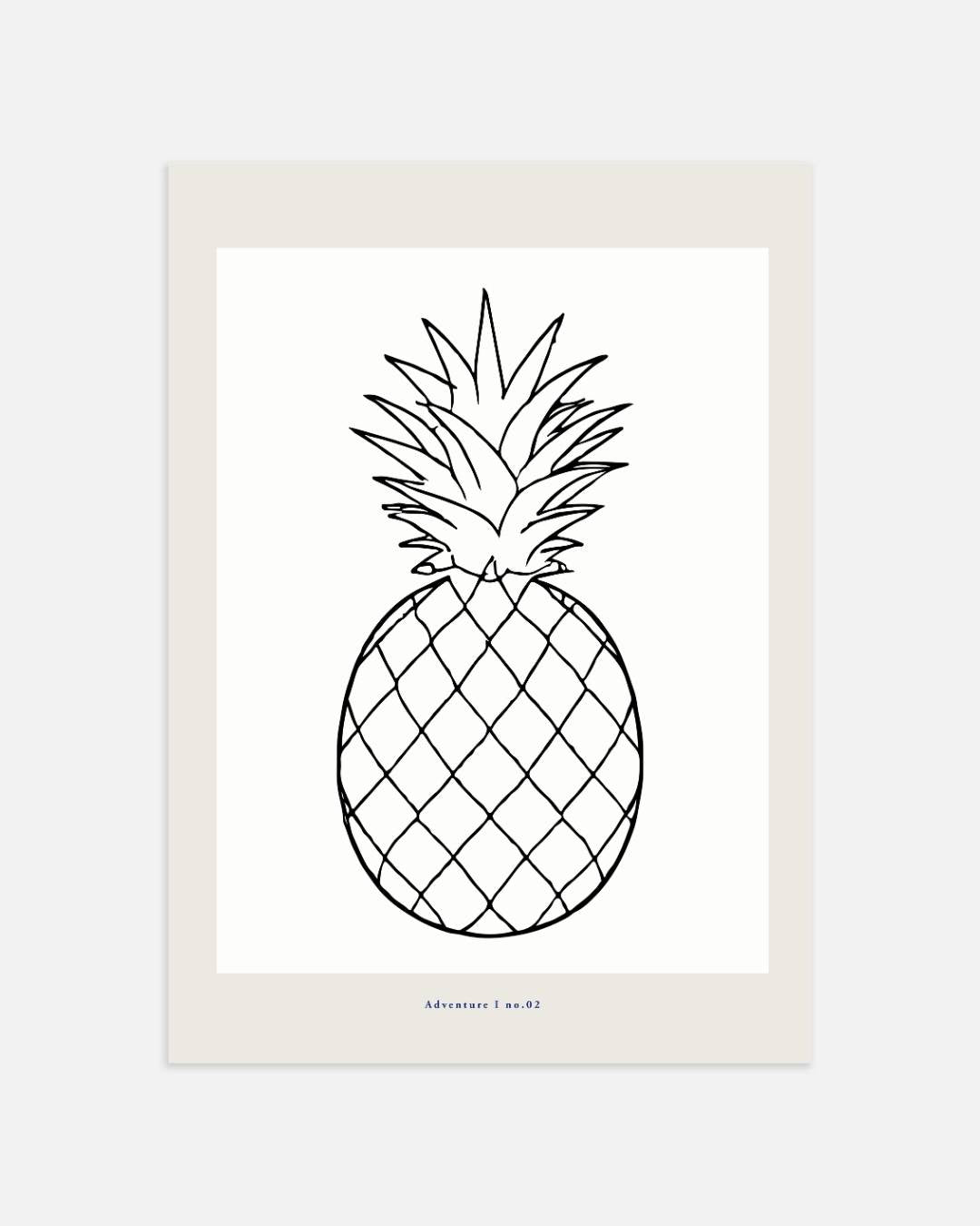 Ananas lijntekening Poster