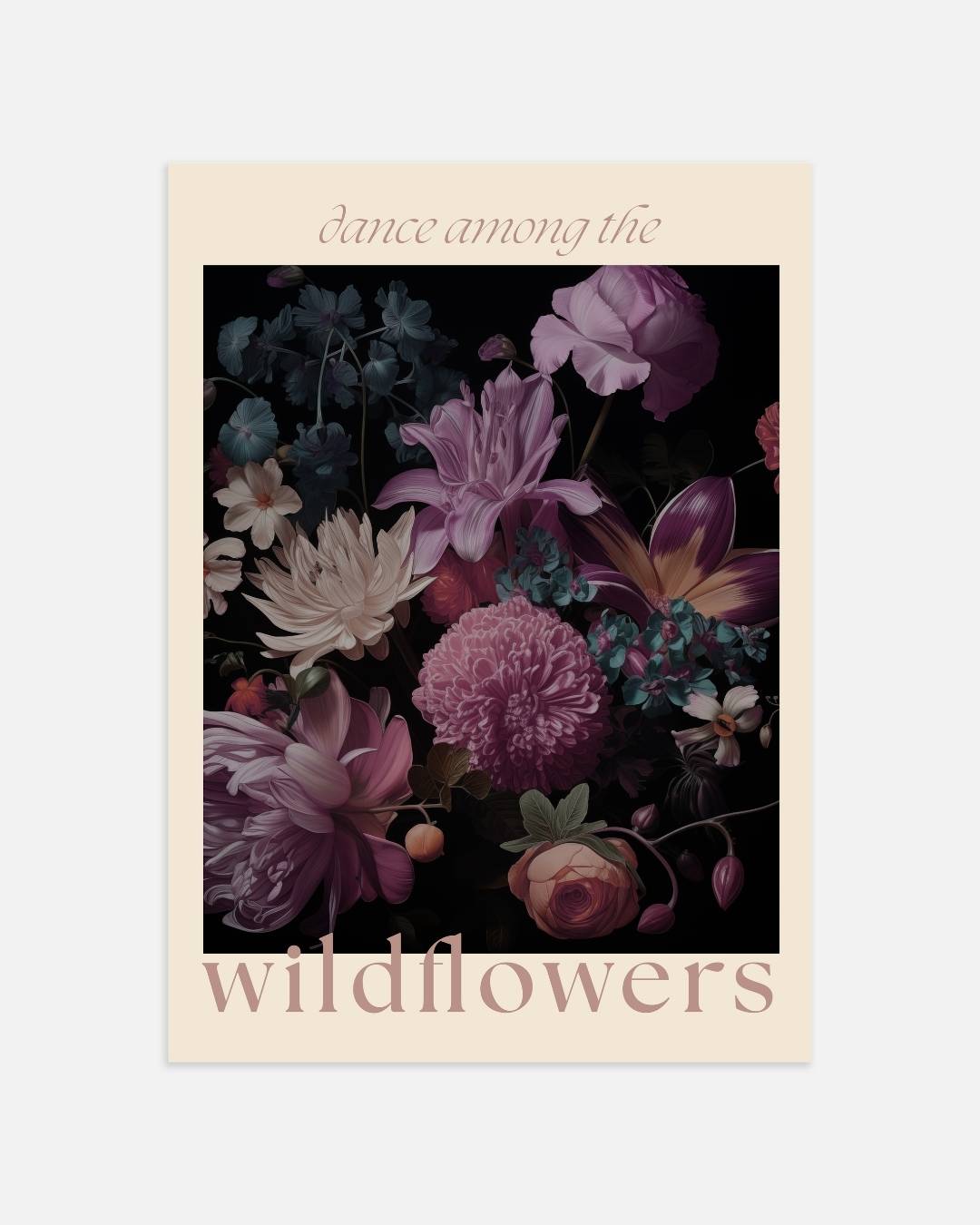 Dance among the wildflowers purple Poster