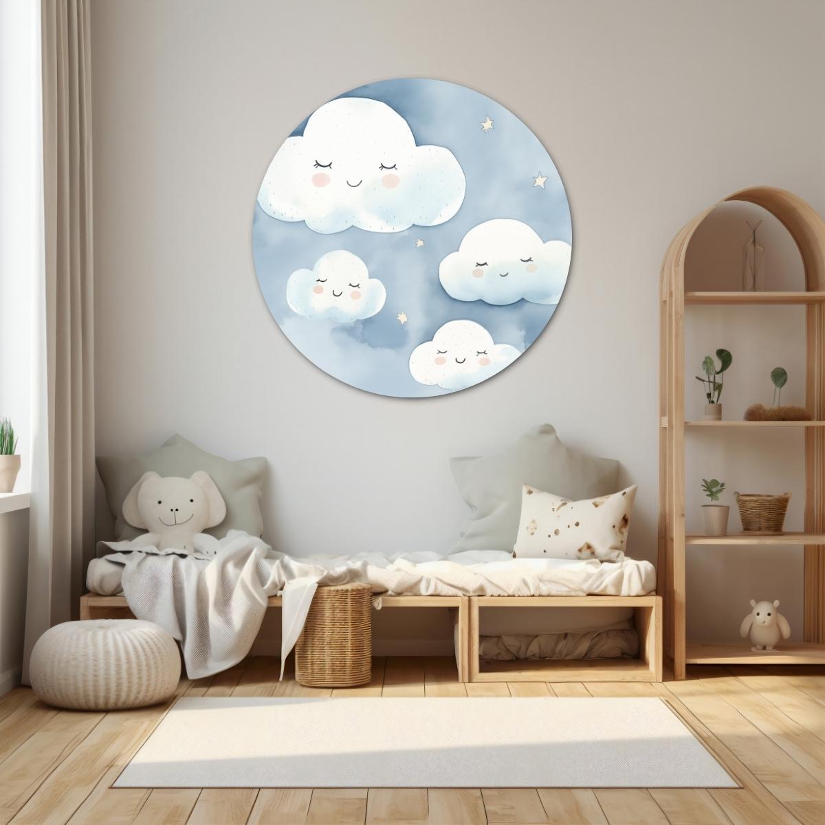 Dromerige wolken Muurcirkel-WallArtistic