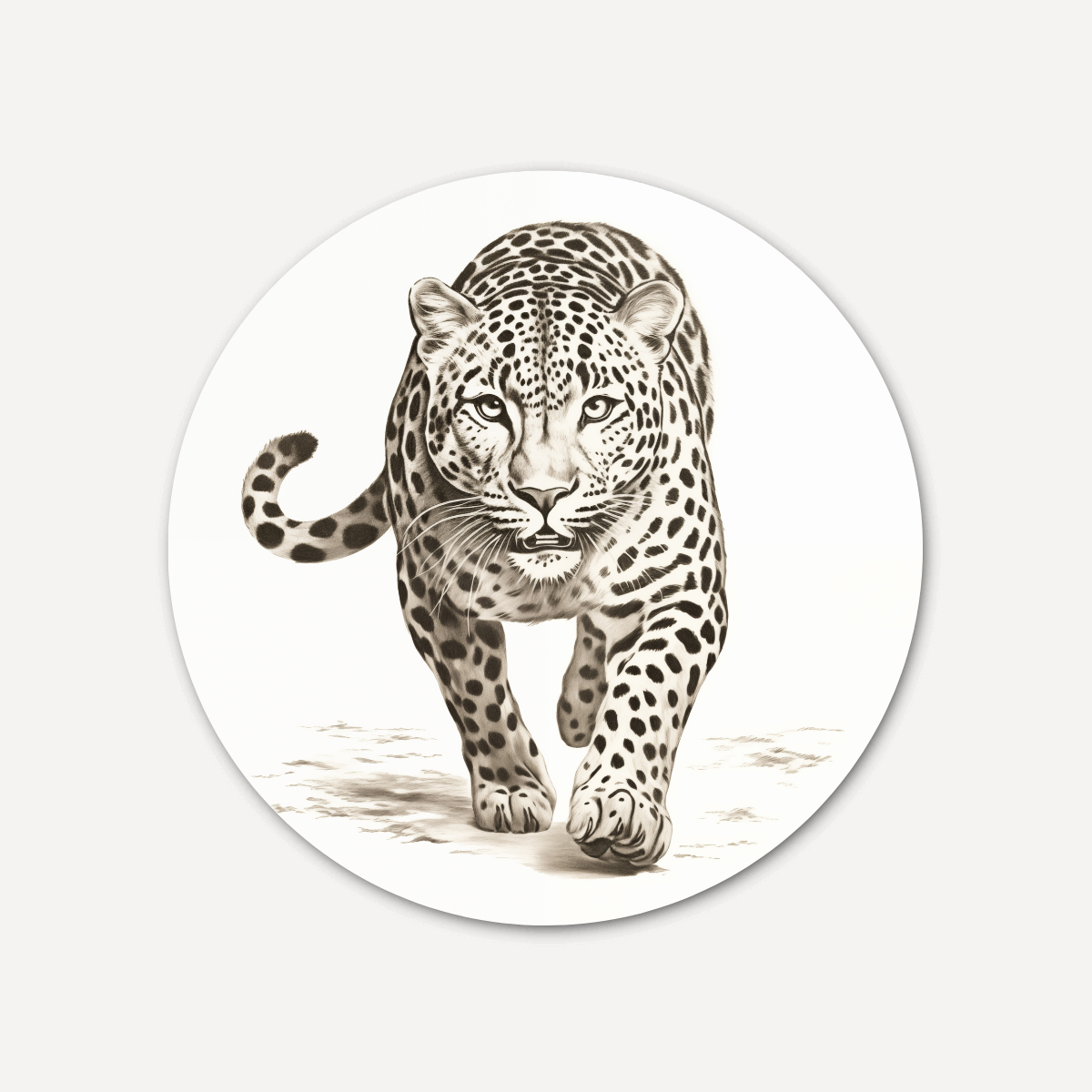 Majestueuze Luipaard - Natuurlijke Muurcirkel-WallArtistic