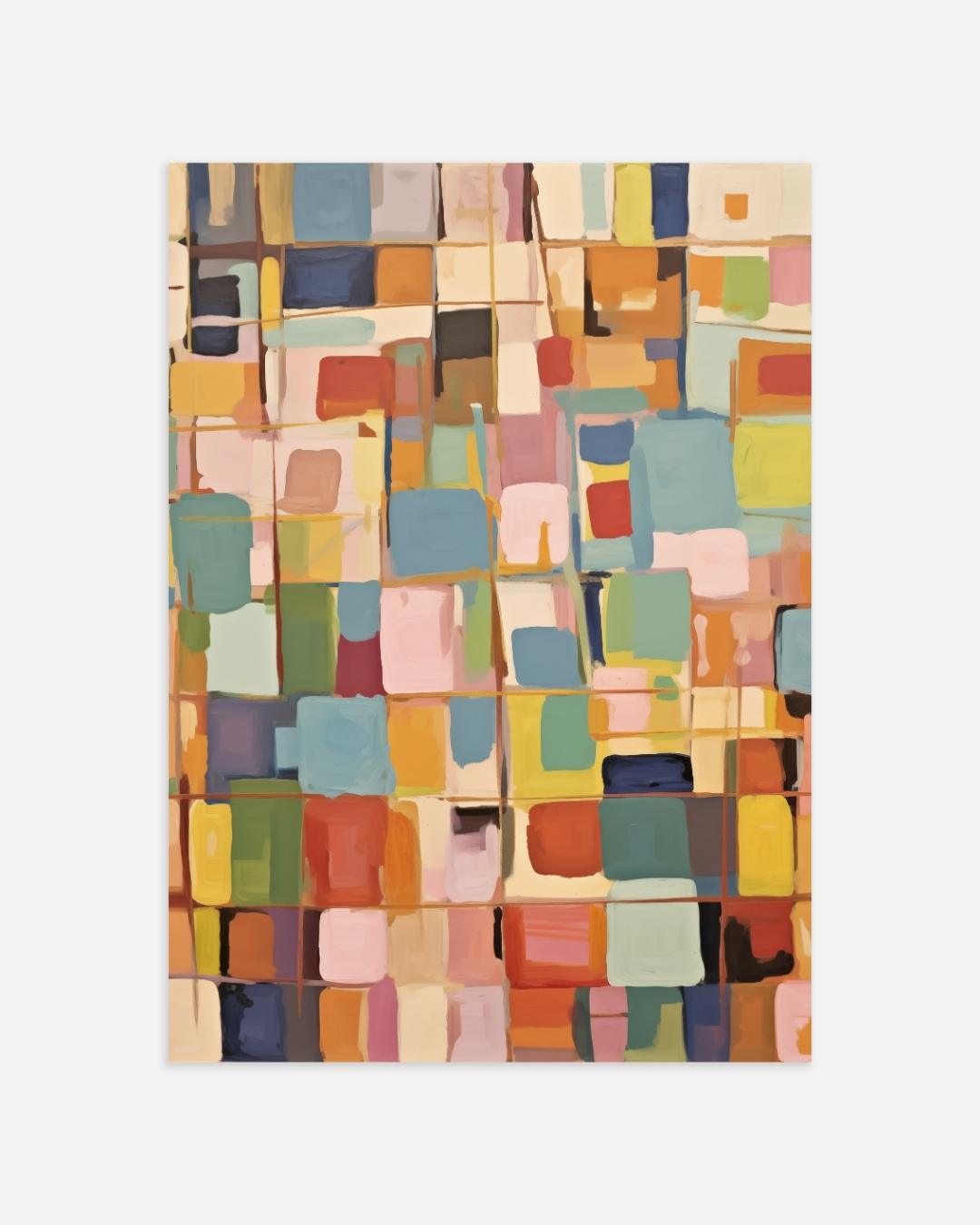 Abstracte kleurrijke blokken Poster