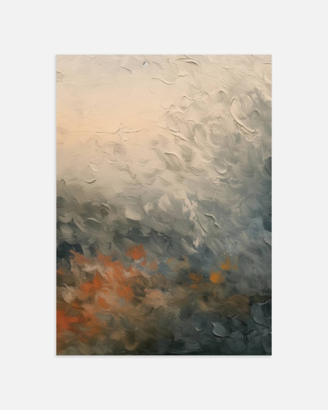 Abstract landschap in herfsttinten Poster