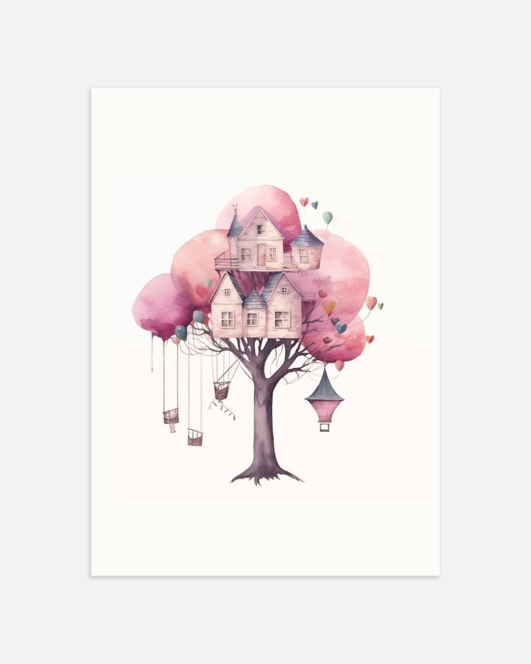 Magisch boomhuis illustratie Poster