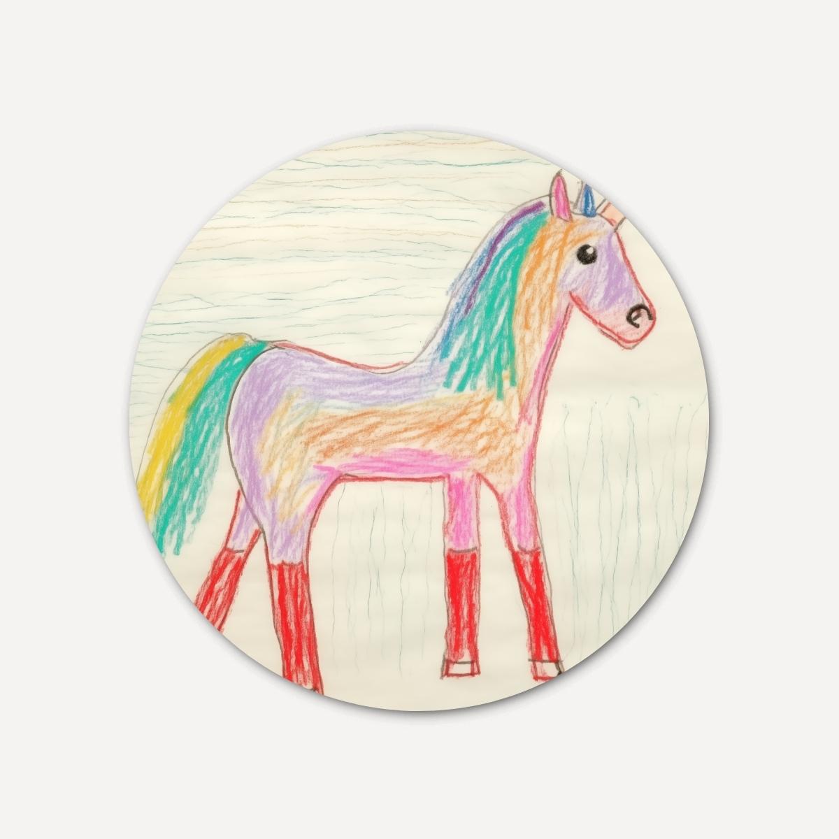 Regenboogpaard Muurcirkel-WallArtistic