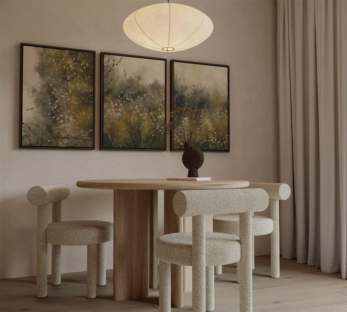 Wilde tuin in de schemering Kunstwerk-canvas-dibond-plexiglas-wanddecoratie-WallArtistic