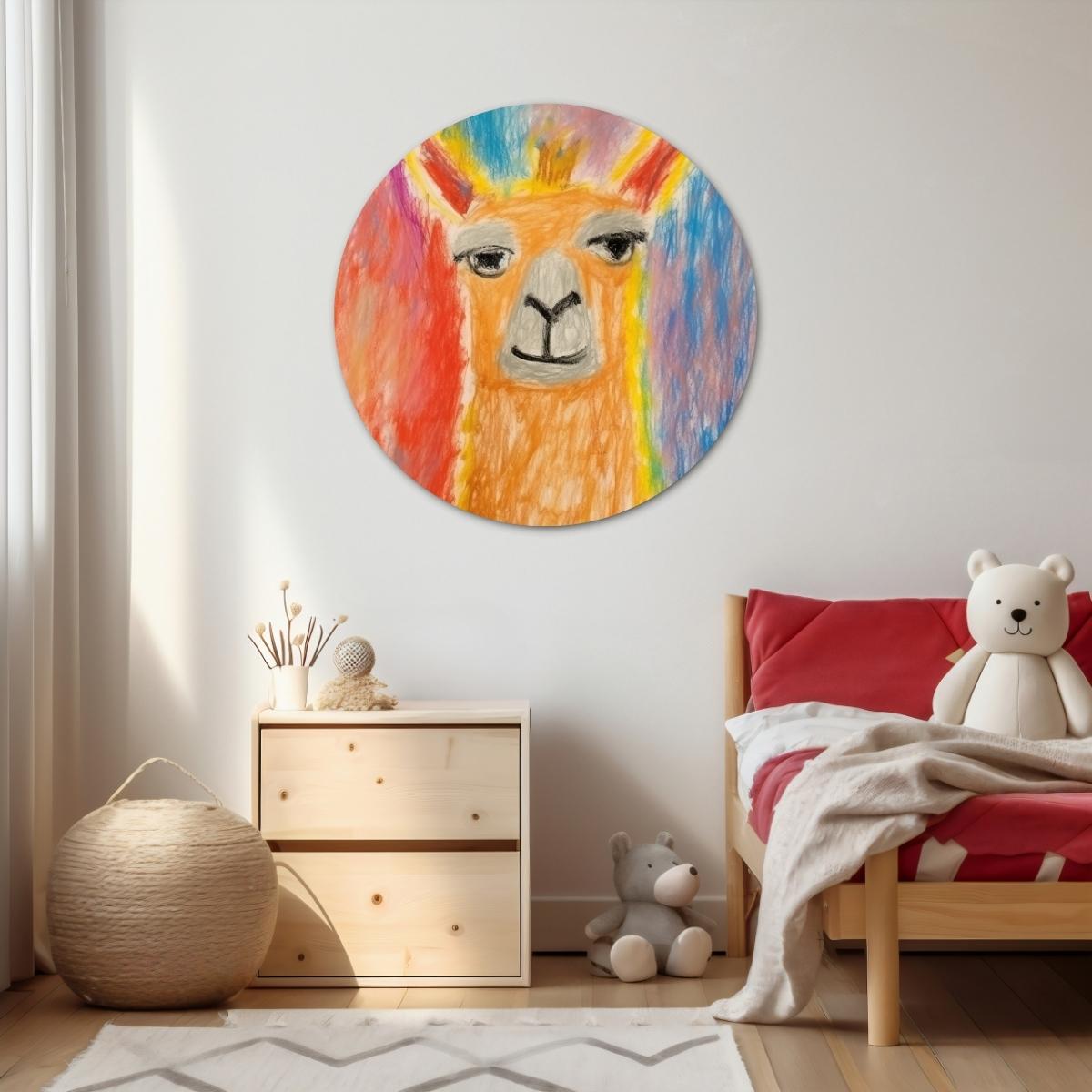 Regenboogpaard Muurcirkel-WallArtistic