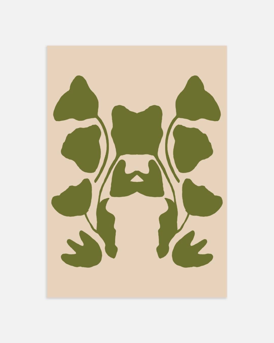 Symmetrisch bladensilhouet Poster