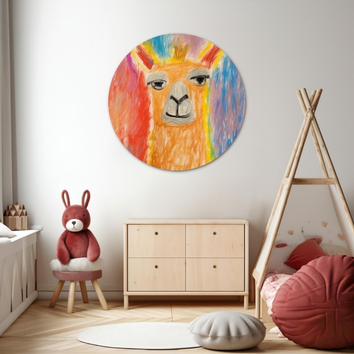 Regenboogpaard Muurcirkel-WallArtistic