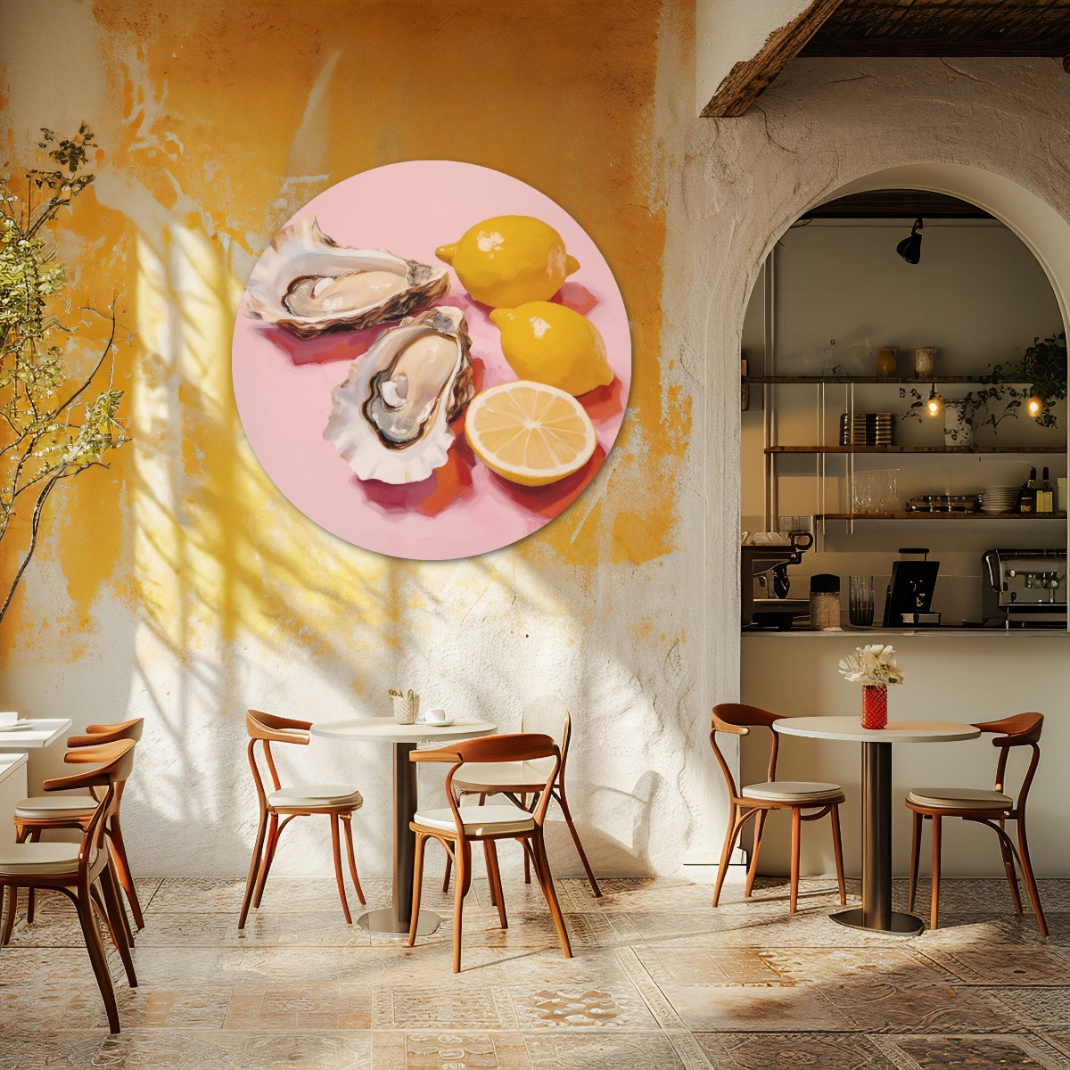 Zeevruchten Delicatesse Muurcirkel-WallArtistic