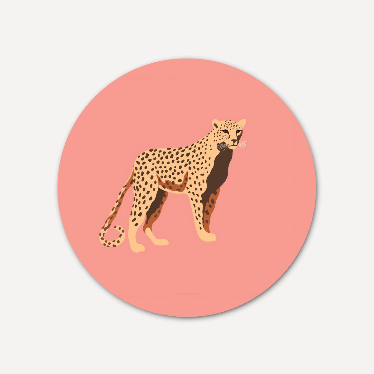 Vrolijke Luipaard - Kleurrijke Muurcirkel-WallArtistic