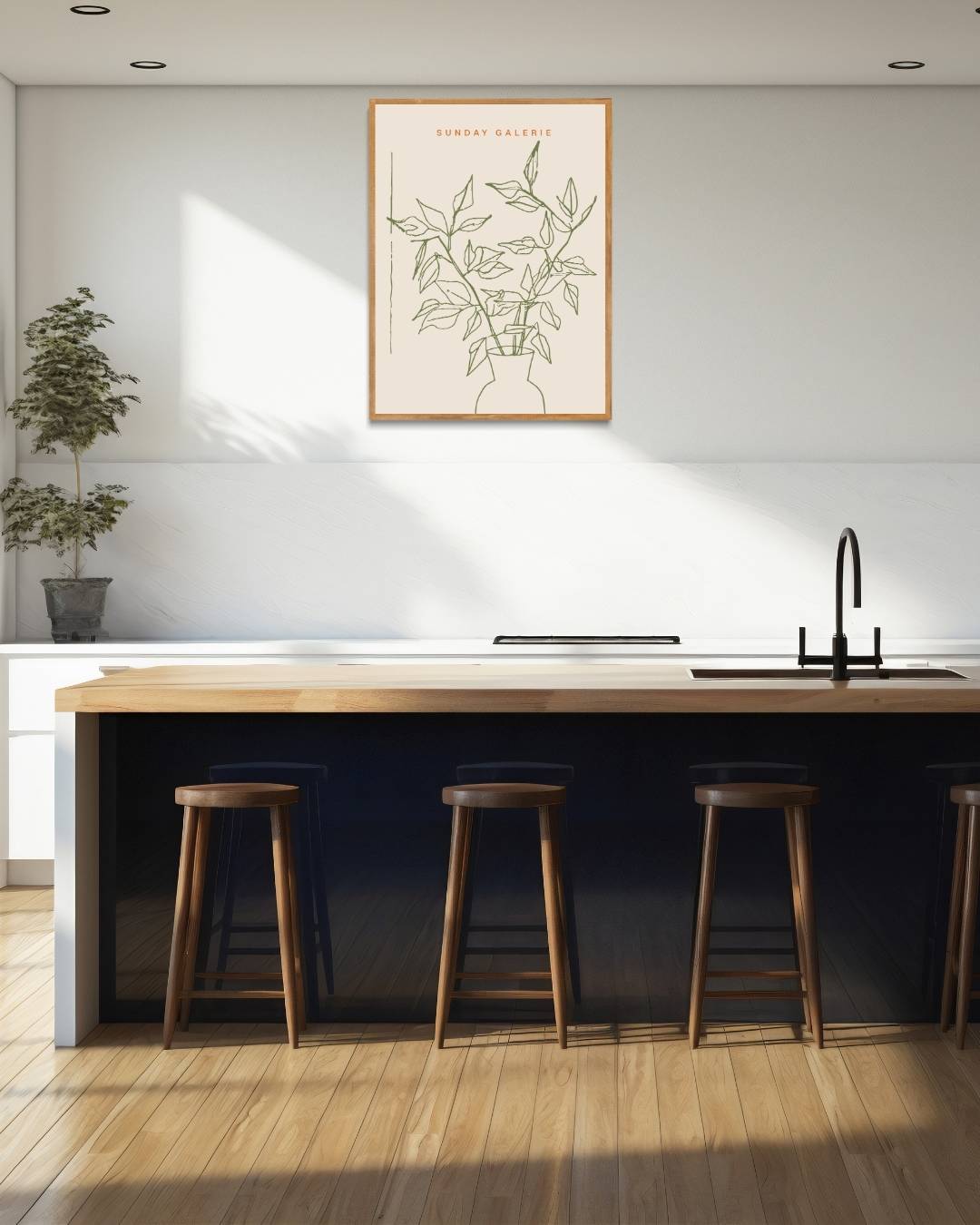 Groene planten schets Poster