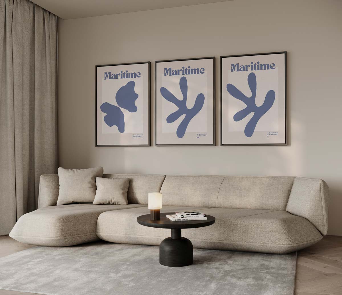 Maritime vormen in blauw Kunstwerk-canvas-dibond-plexiglas-wanddecoratie-WallArtistic