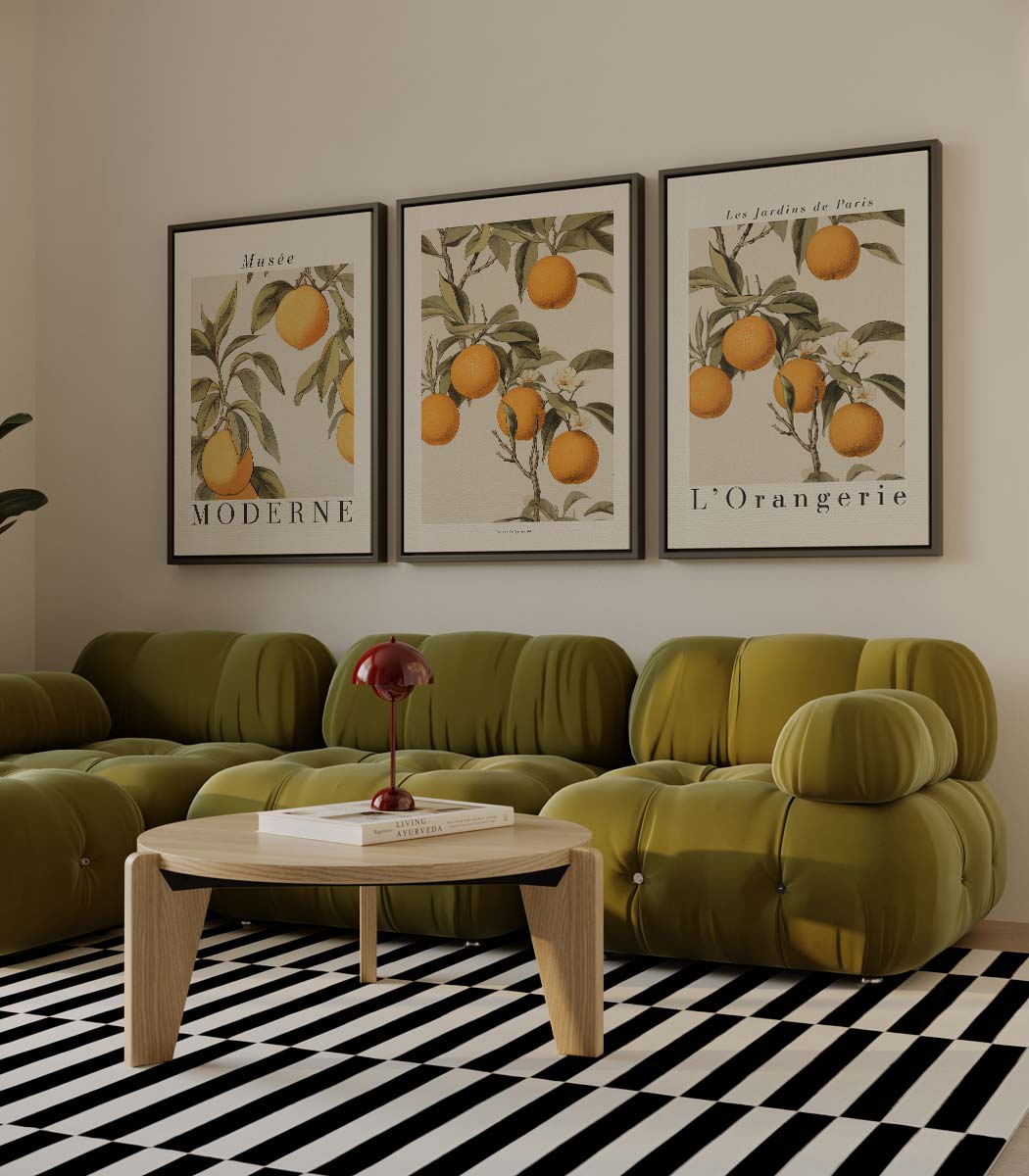 Sinaasappelboom illustraties Kunstwerk-canvas-dibond-plexiglas-wanddecoratie-WallArtistic