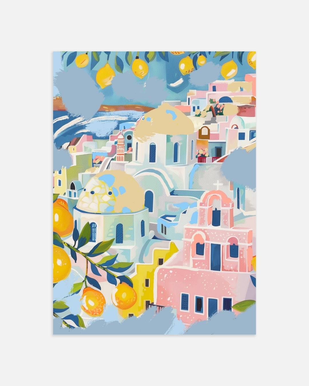 Mediterrane dorpsuitzicht Poster