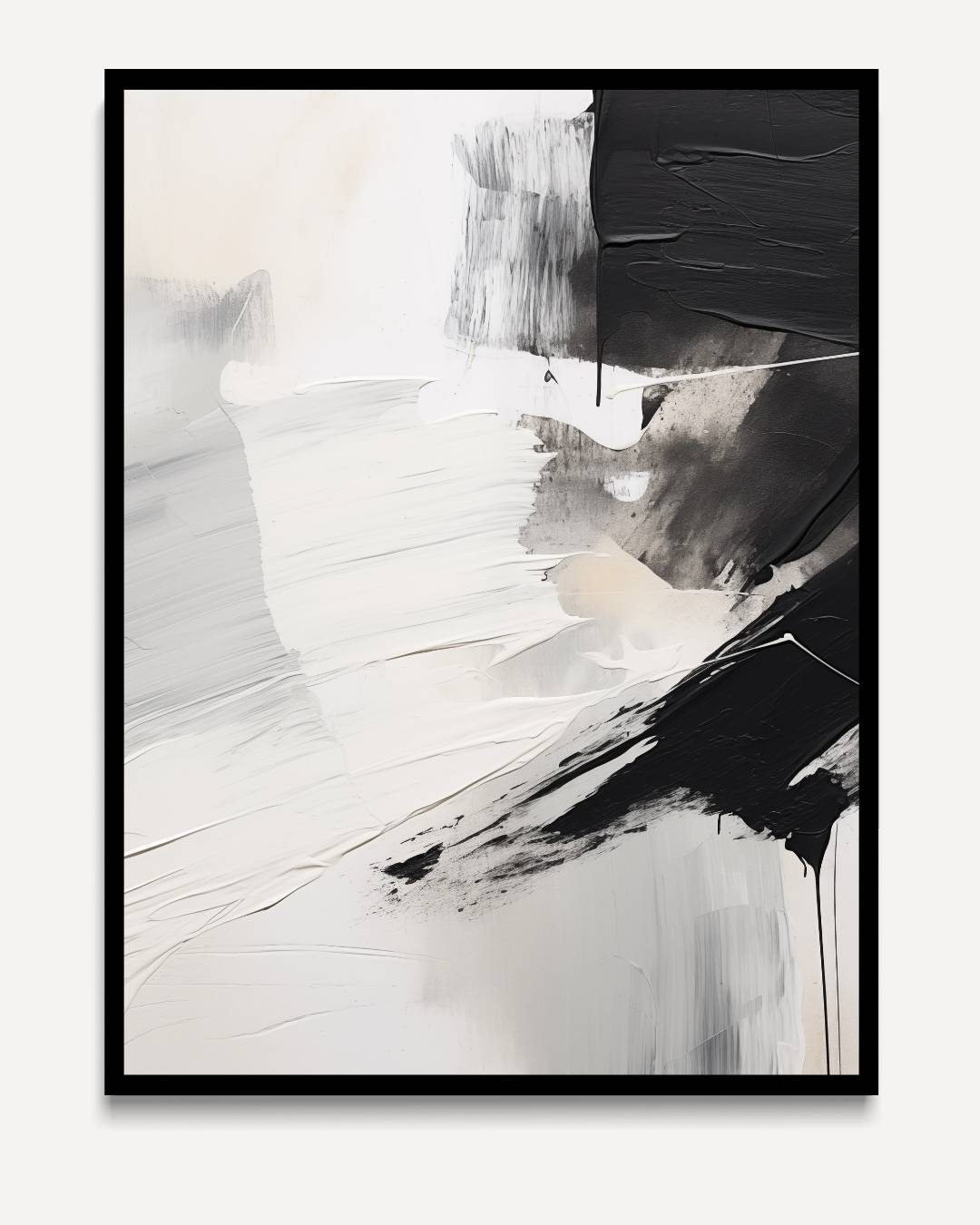 Wit en zwart met ruwe verfstructuur