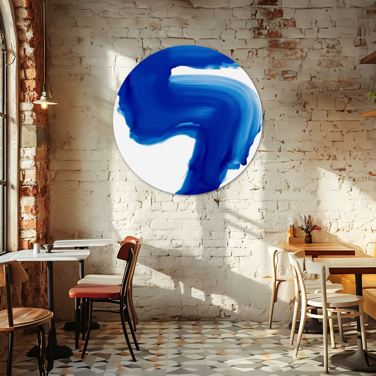Blauwe Streep Muurcirkel-WallArtistic