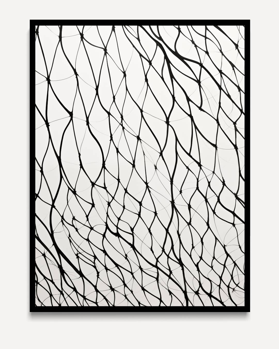 Line pattern in black on light surface