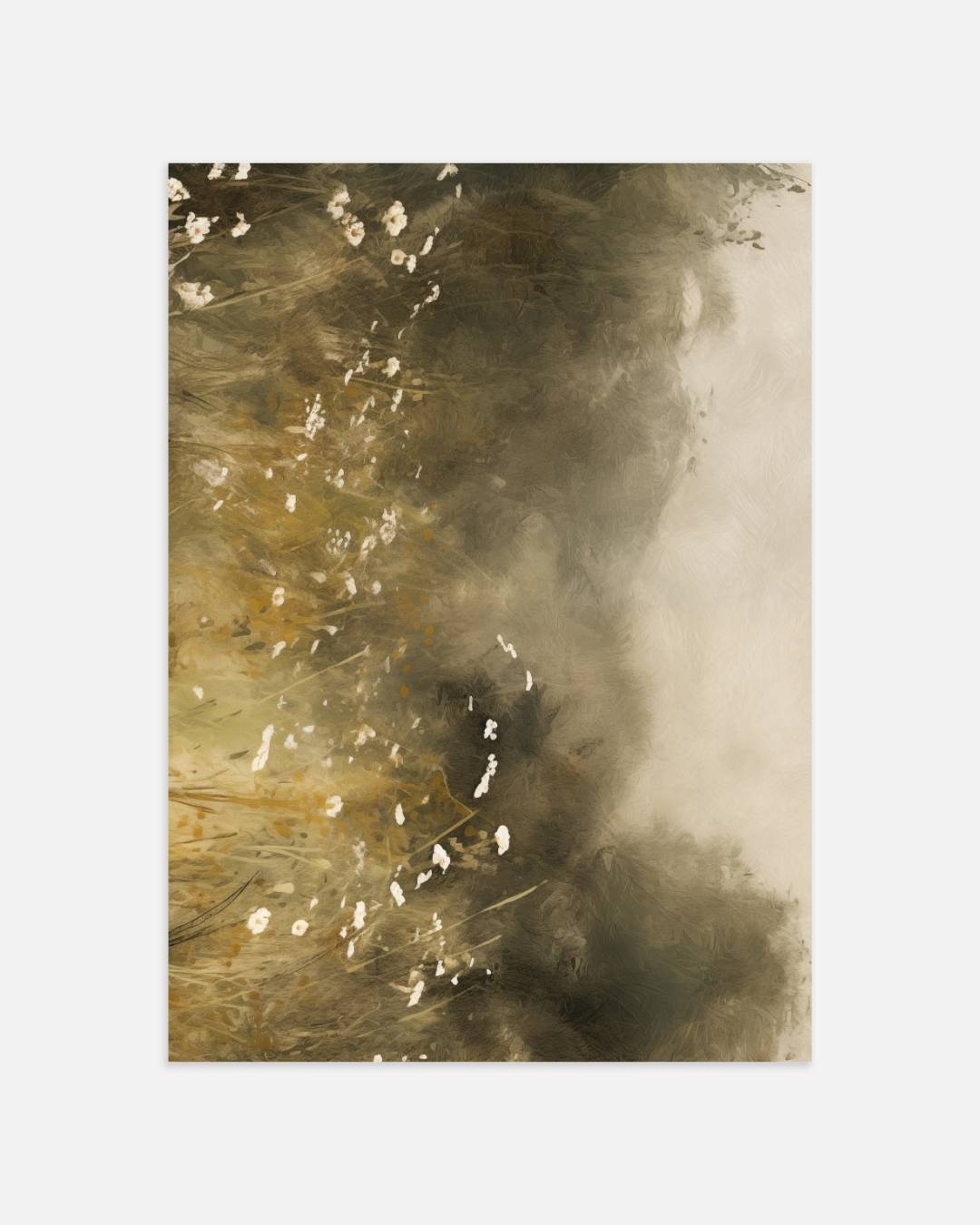 Bloemen in nevel Poster