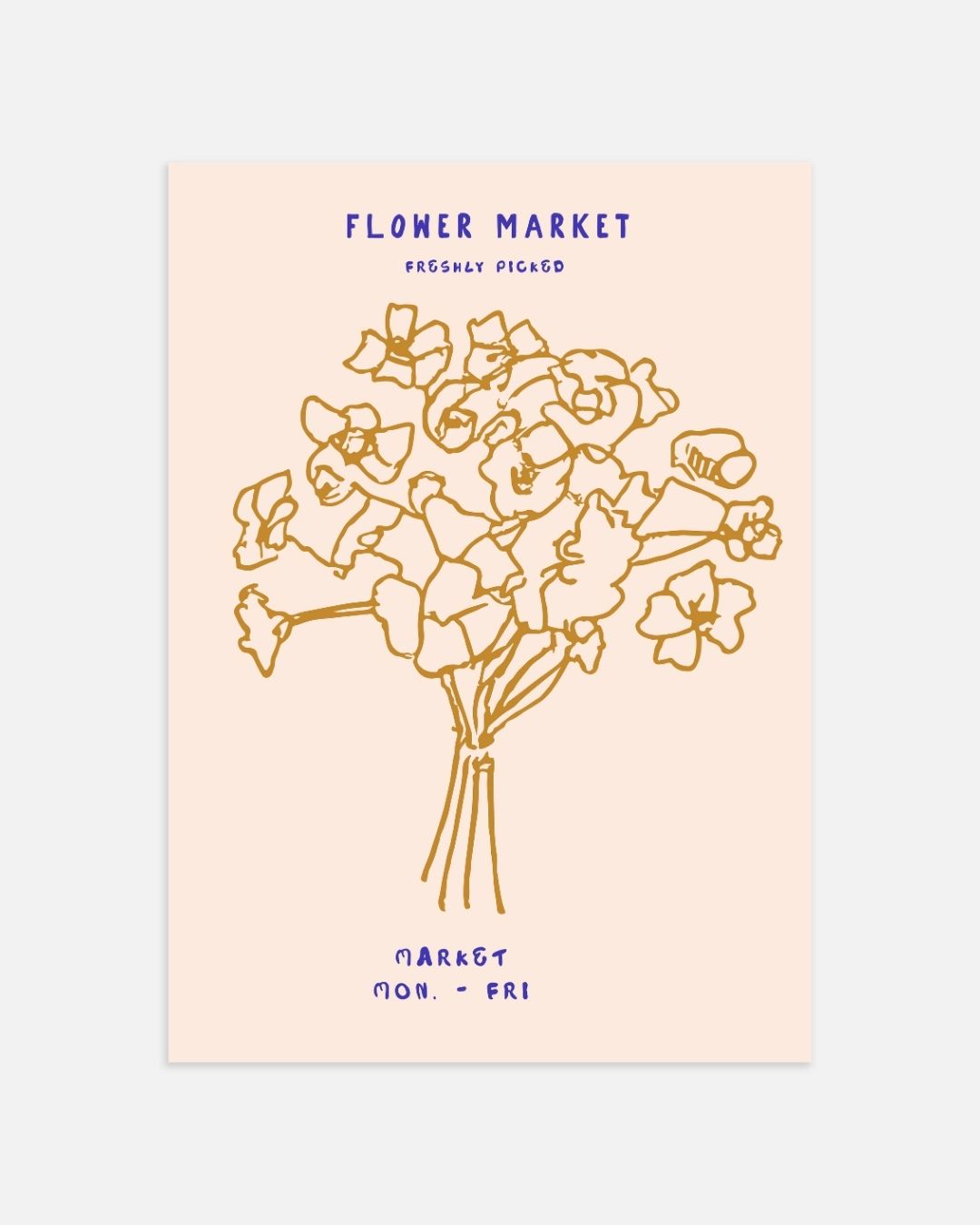 Flower market geel Poster
