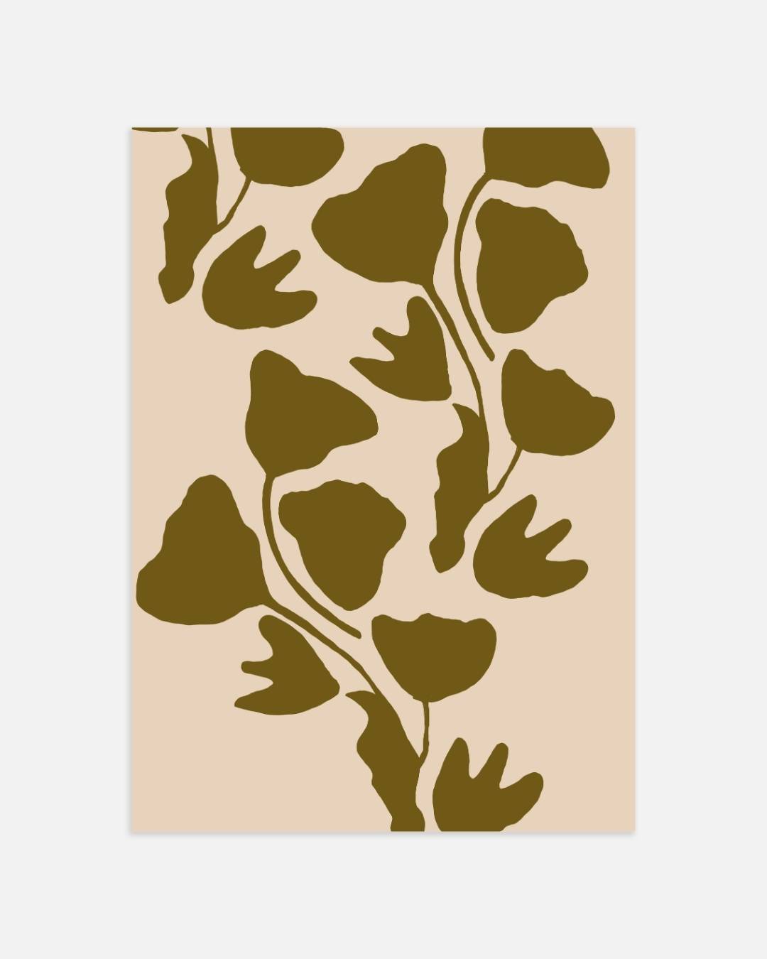 Groen abstract bladpatroon Poster