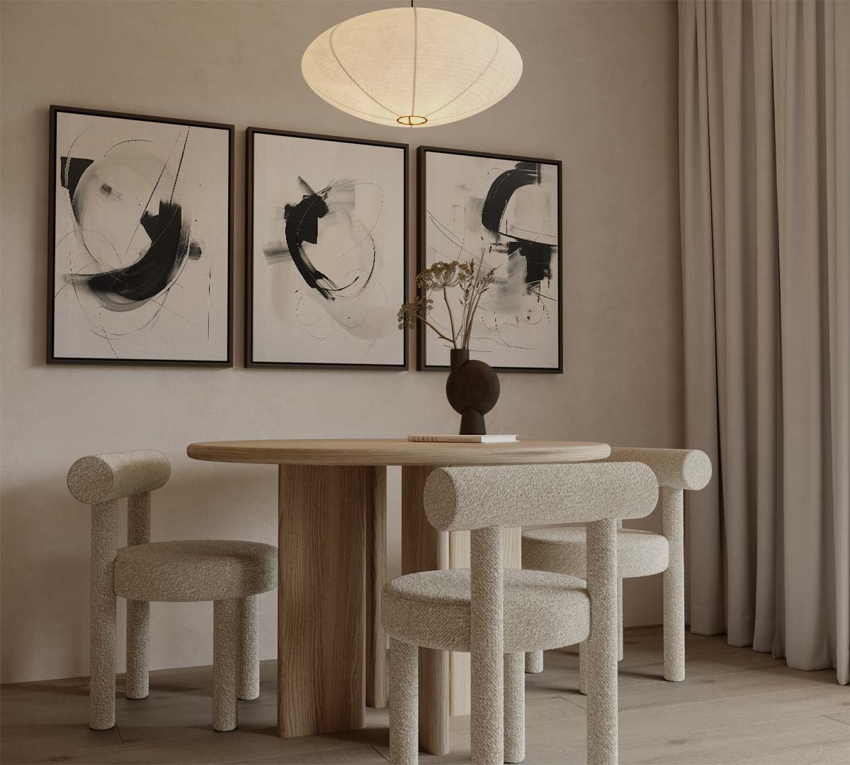 Zwart-witte penseelstreken I Kunstwerk-canvas-dibond-plexiglas-wanddecoratie-WallArtistic