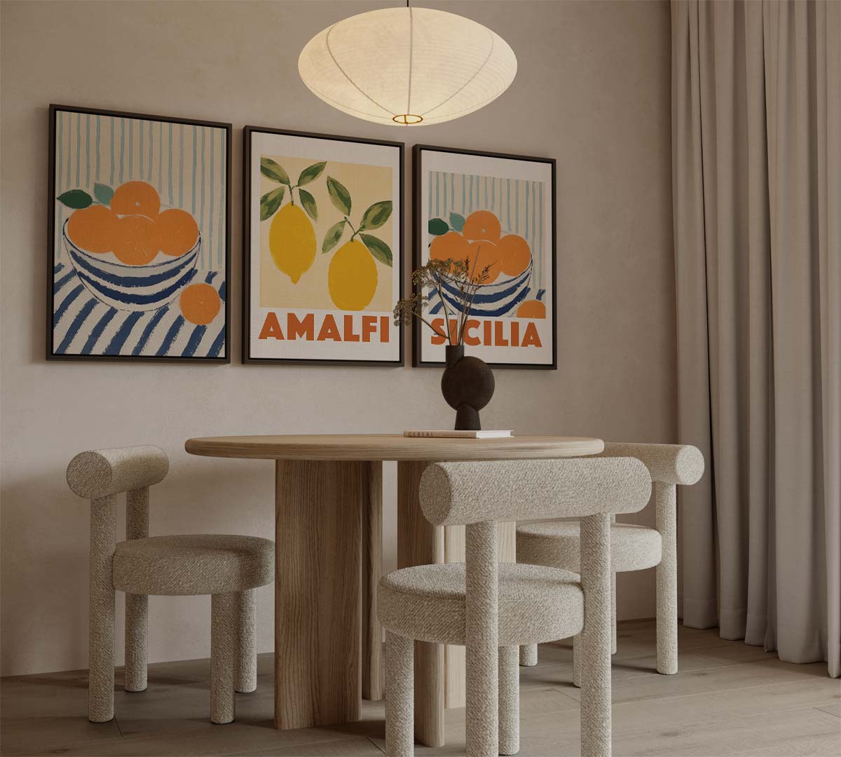 Mediterrane fruitschaal met citrusthema