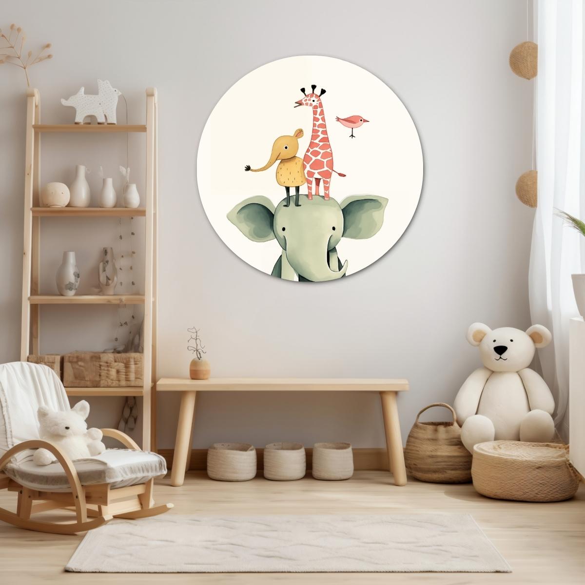 Safari vrienden Muurcirkel-WallArtistic
