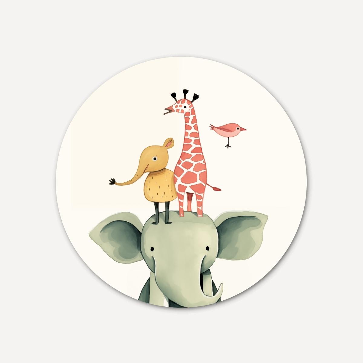 Safari vrienden Muurcirkel-WallArtistic