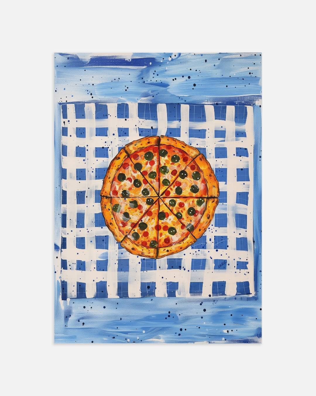 Italiaanse pizza illustratie Poster