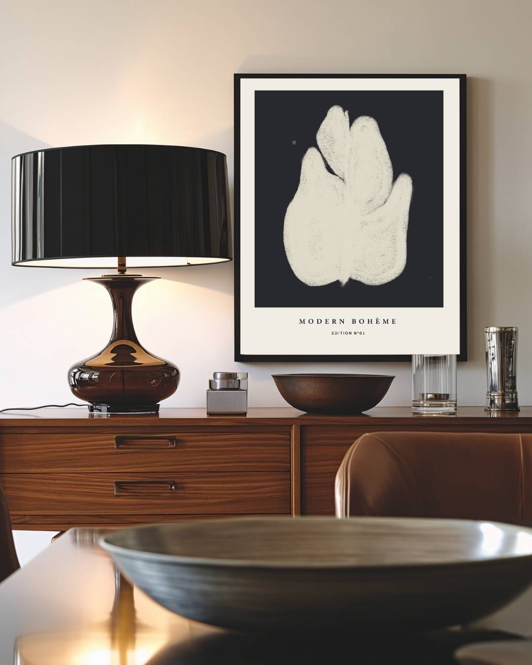 Monochroom blad Poster