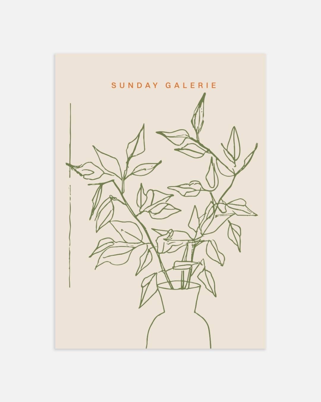 Groene planten schets Poster