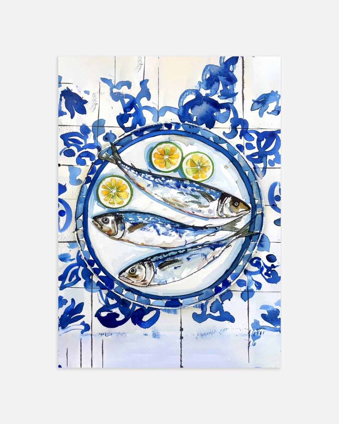 Vis op het bord Poster