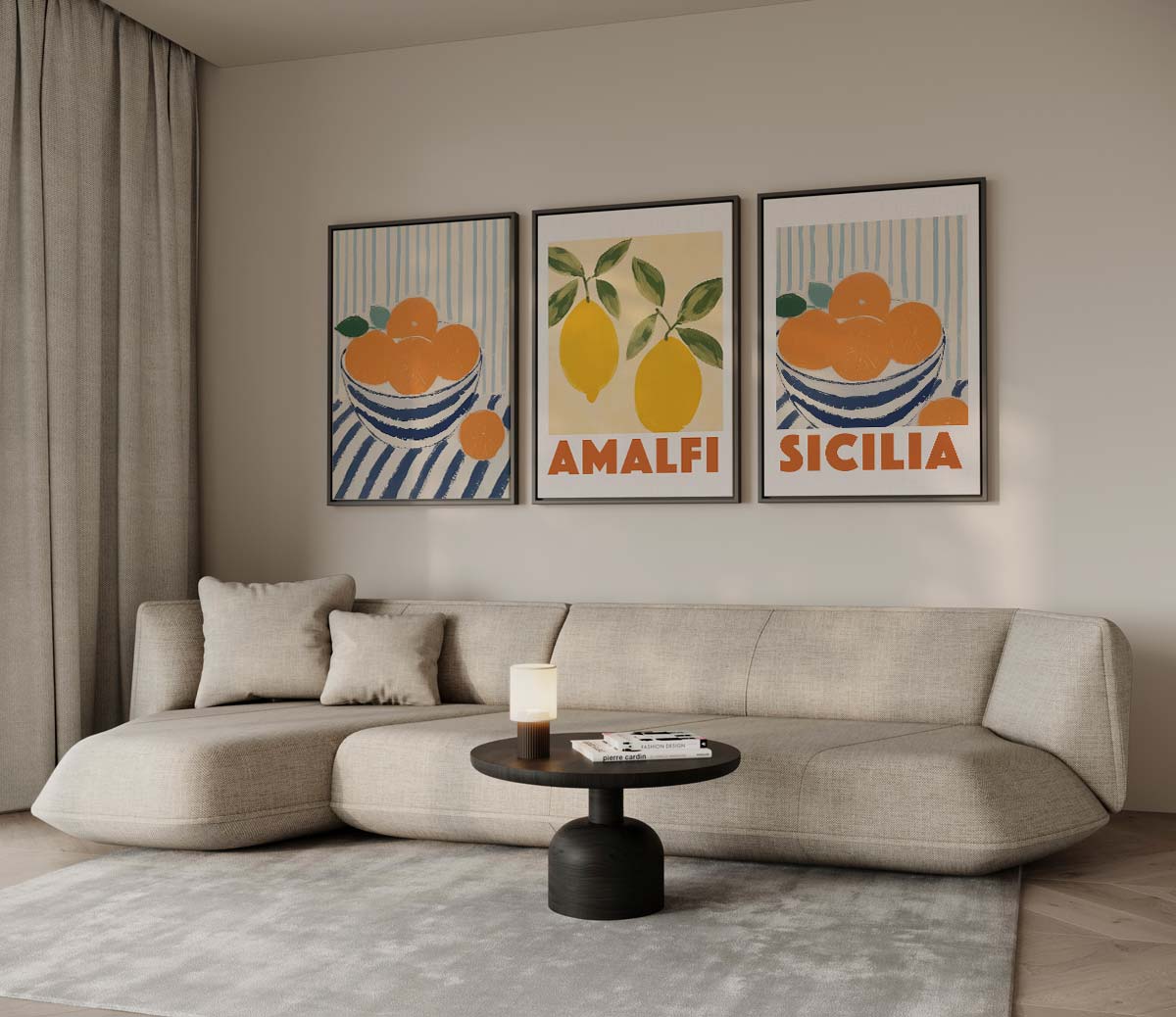 Mediterrane fruitschaal met citrusthema Kunstwerk-canvas-dibond-plexiglas-wanddecoratie-WallArtistic