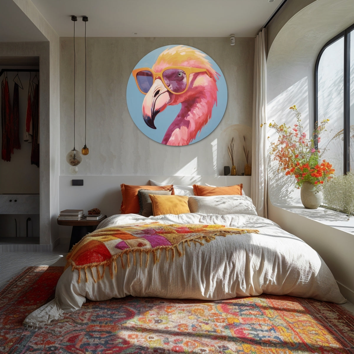 Flamingo Muurcirkel-WallArtistic