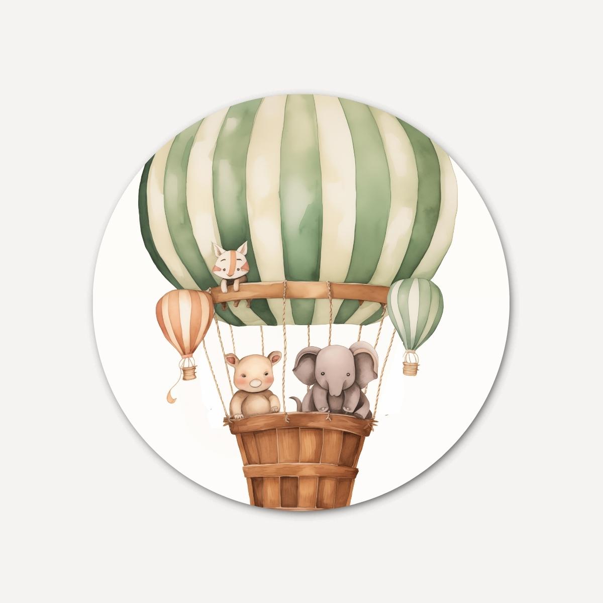 Luchtballon avontuur Muurcirkel-WallArtistic