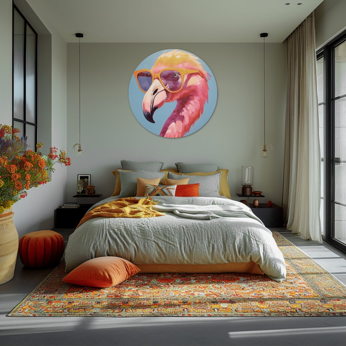 Flamingo Muurcirkel-WallArtistic