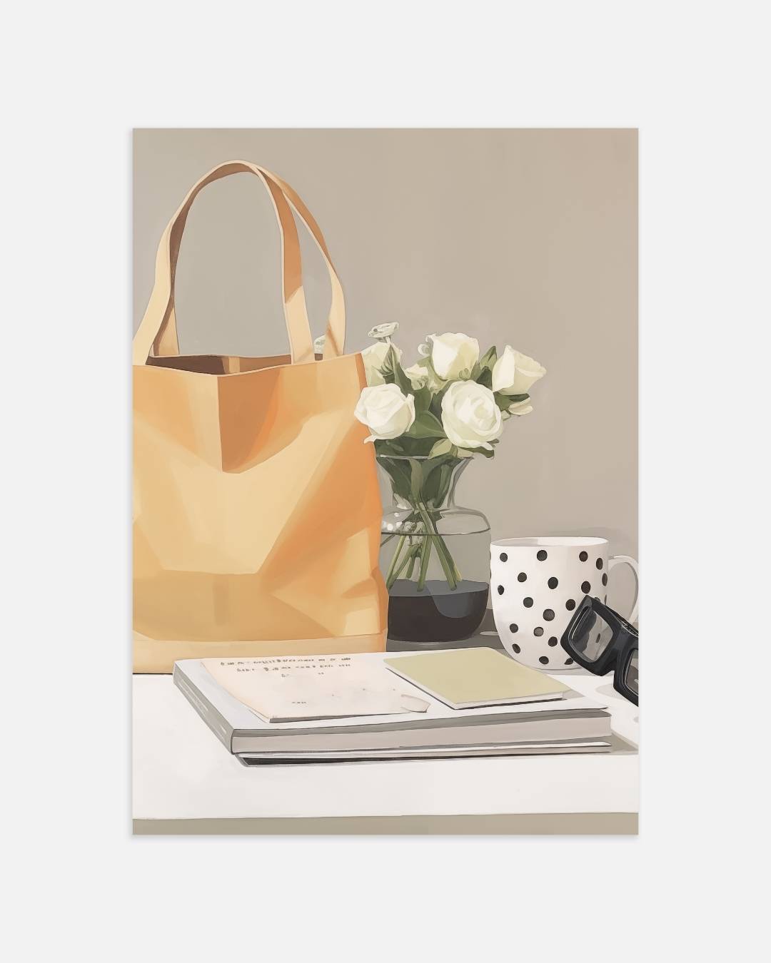 Tafel met tas Poster