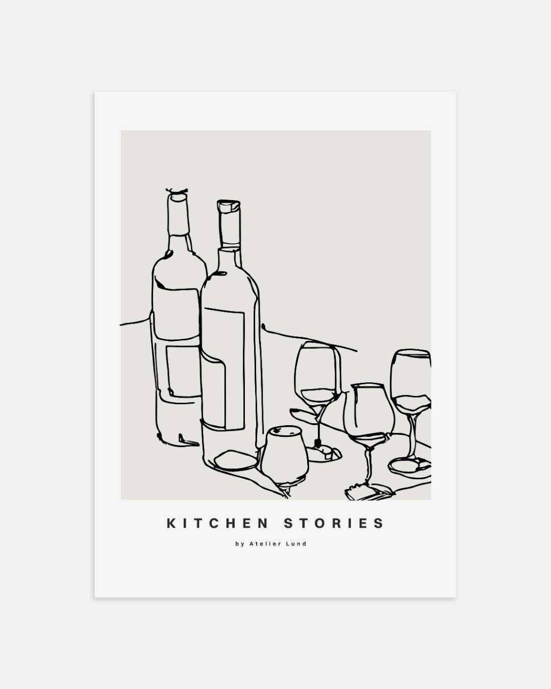 Wijnflessen en glazen Kitchen Stories Poster