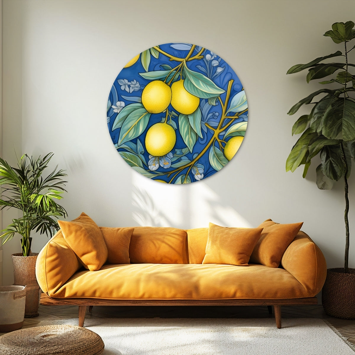 Citroentakken Muurcirkel-WallArtistic