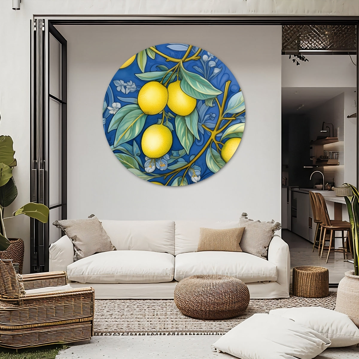 Citroentakken Muurcirkel-WallArtistic
