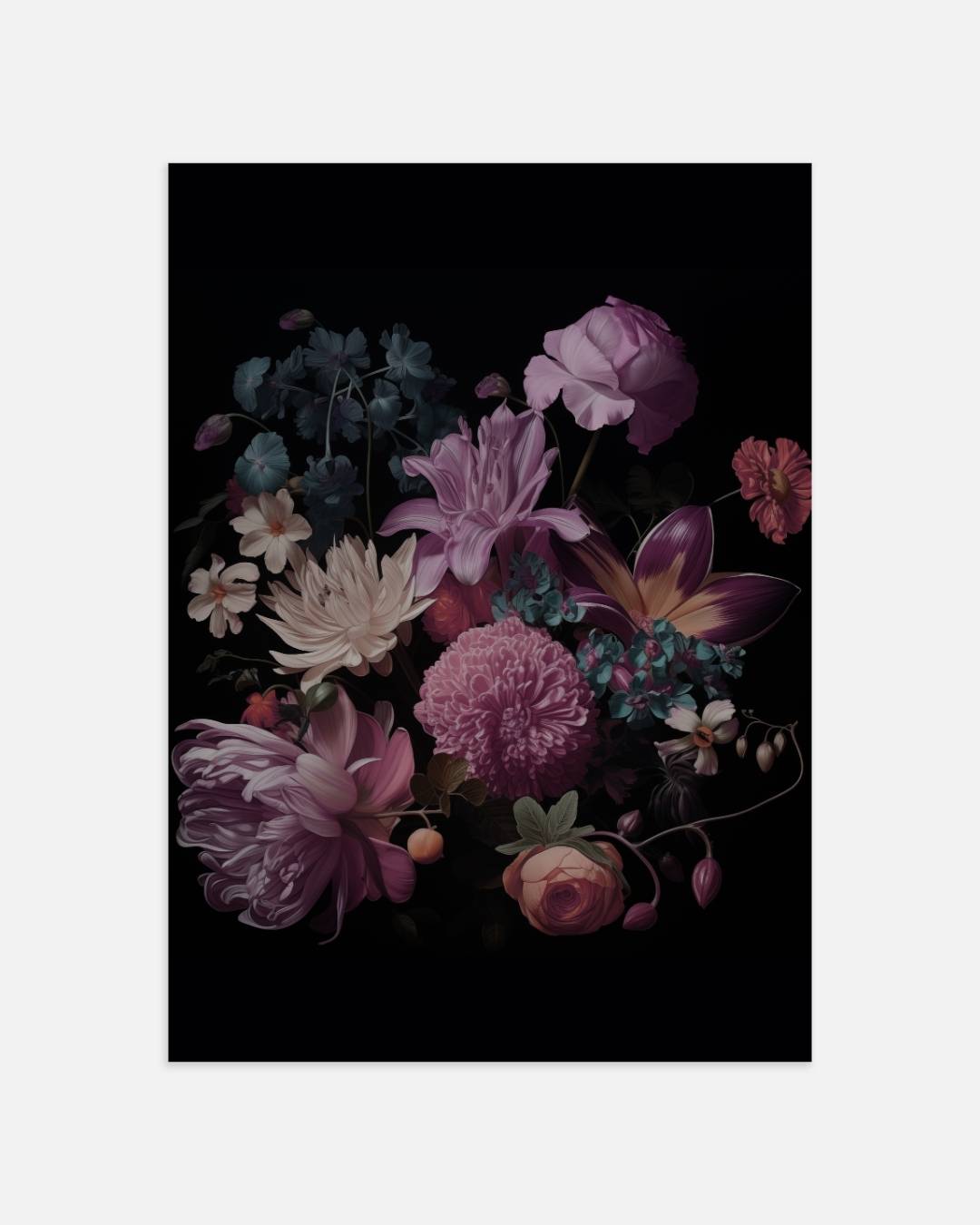 Donkere bloemenpracht Poster