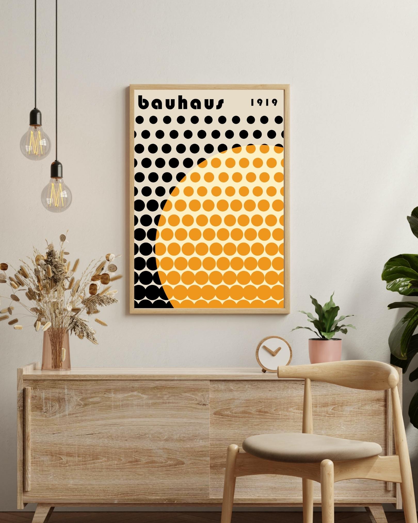 Bauhaus zwart & geel cirkel Poster