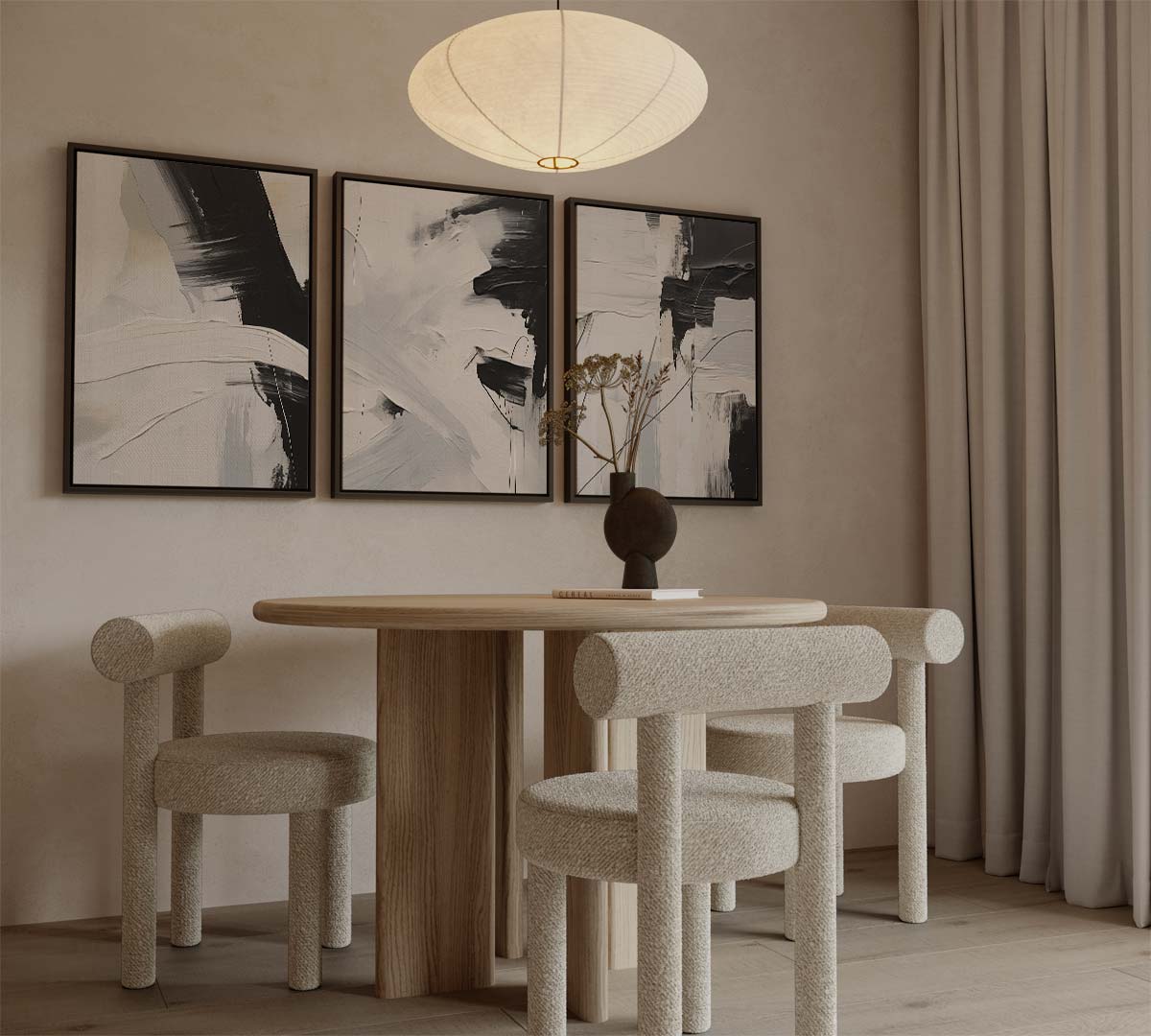 Dynamisch monochroom Kunstwerk-canvas-dibond-plexiglas-wanddecoratie-WallArtistic