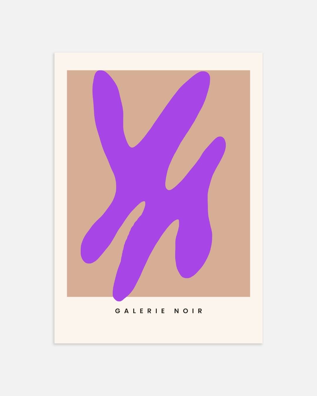 Paarse abstracte vorm Poster