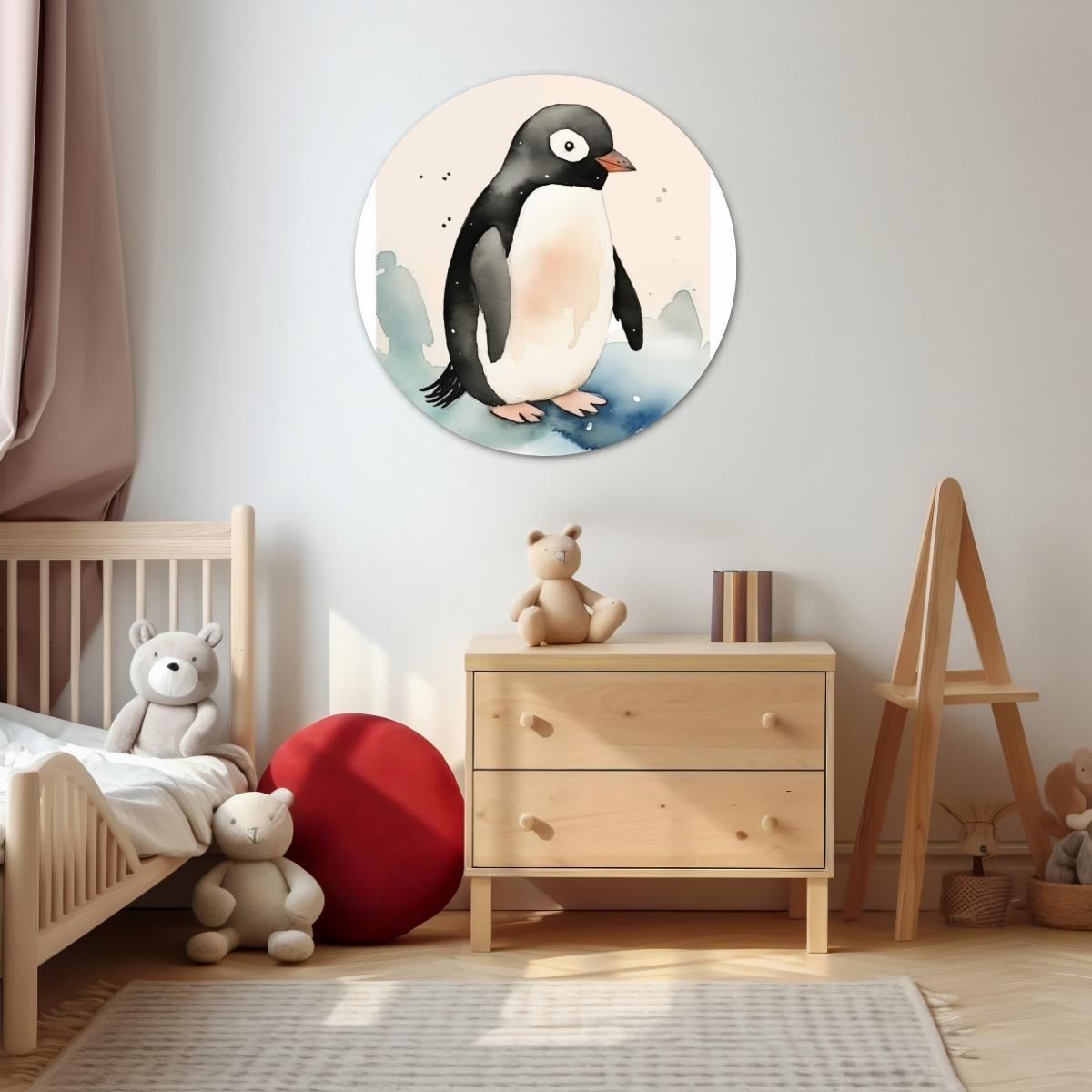Pinguïn vriend Muurcirkel-WallArtistic