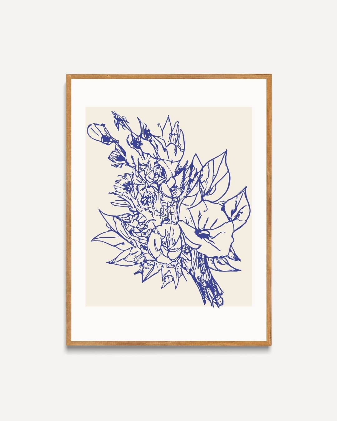 Blauwe bloemen Poster