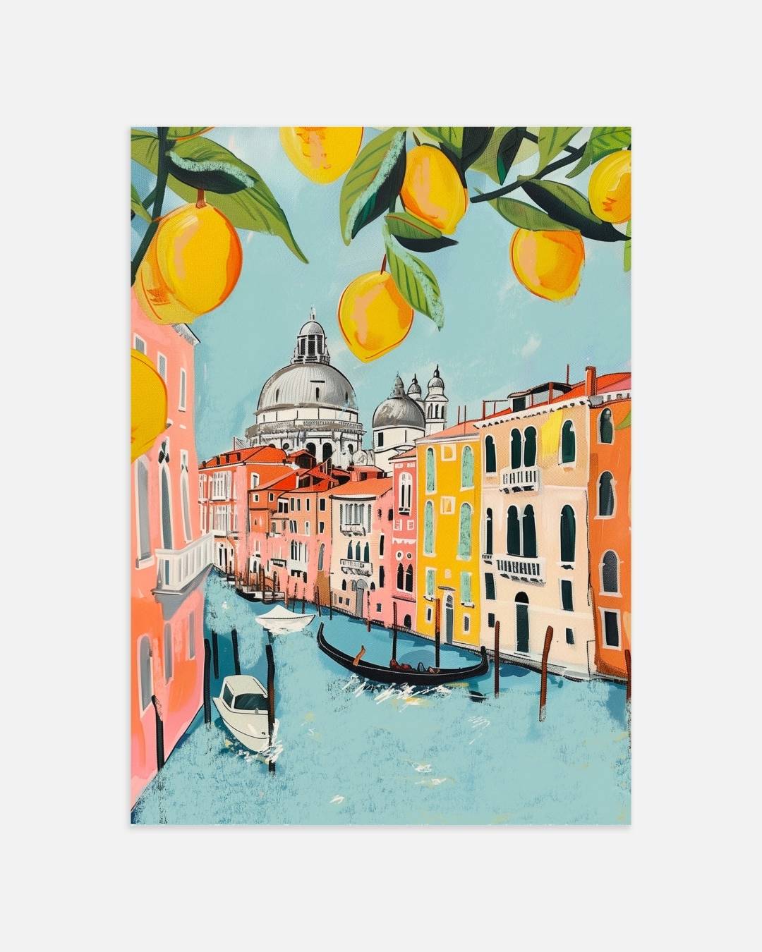 Venetiaanse gracht met citroenen Poster