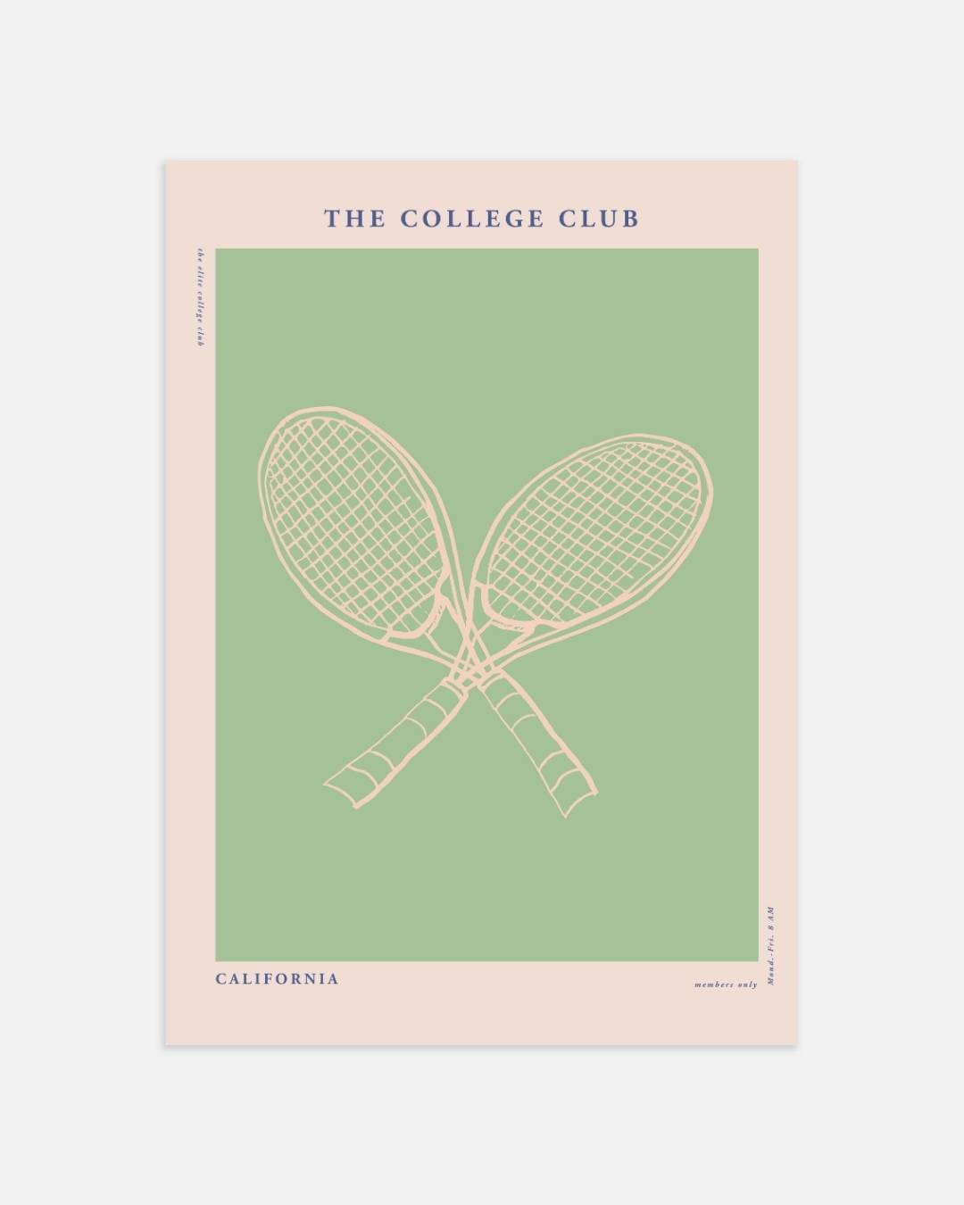 The College Club gekruiste tennisrackets Poster